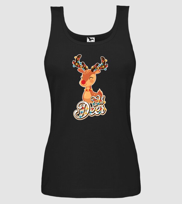 Oh deer model negru pe tricou