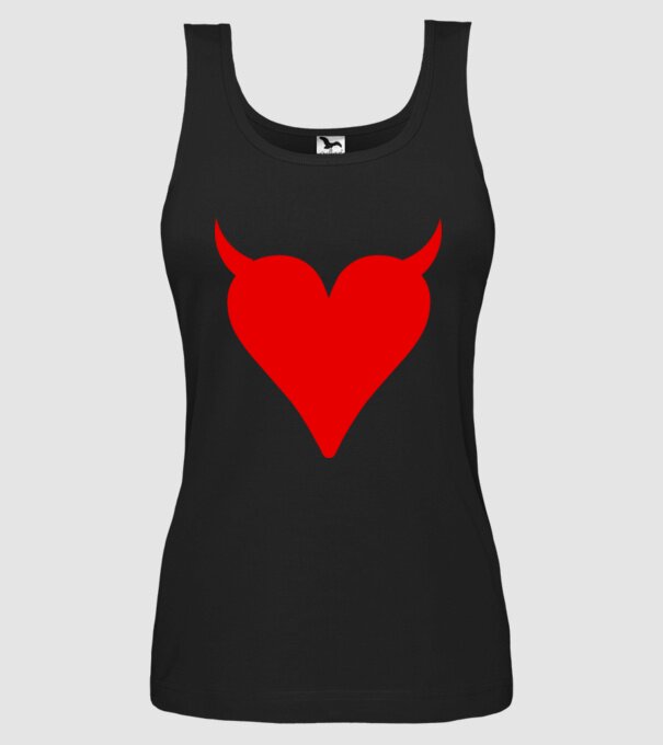 Inimă de diavol model negru pe tricou