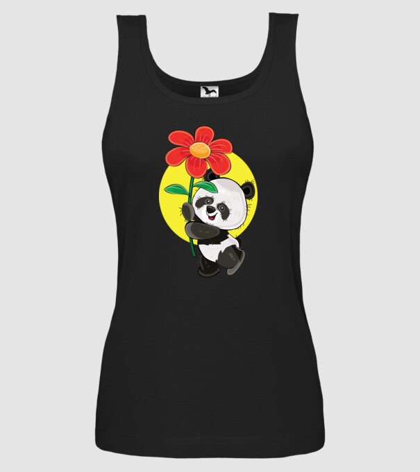Dragoste panda model negru pe tricou