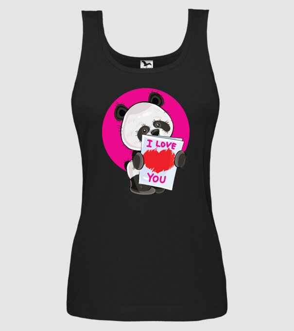 dragoste panda model negru pe tricou