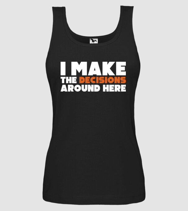Motiv cuplu I make decisions model negru pe tricou
