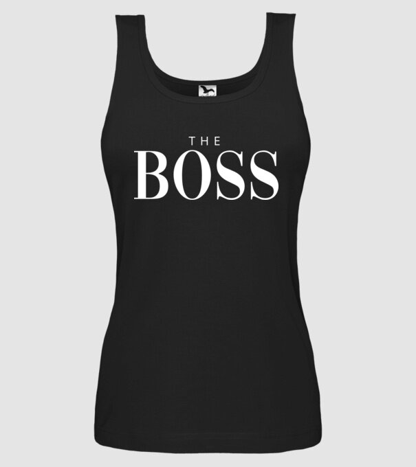 Motiv cuplu The Boss model negru pe tricou