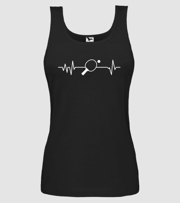 Ping pong ekg model negru pe tricou