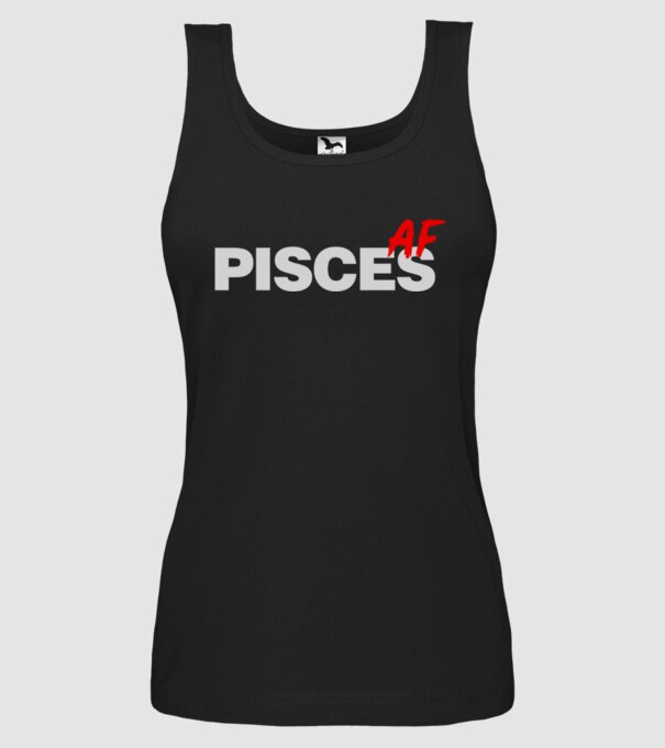 PISCES as fuck model negru pe tricou