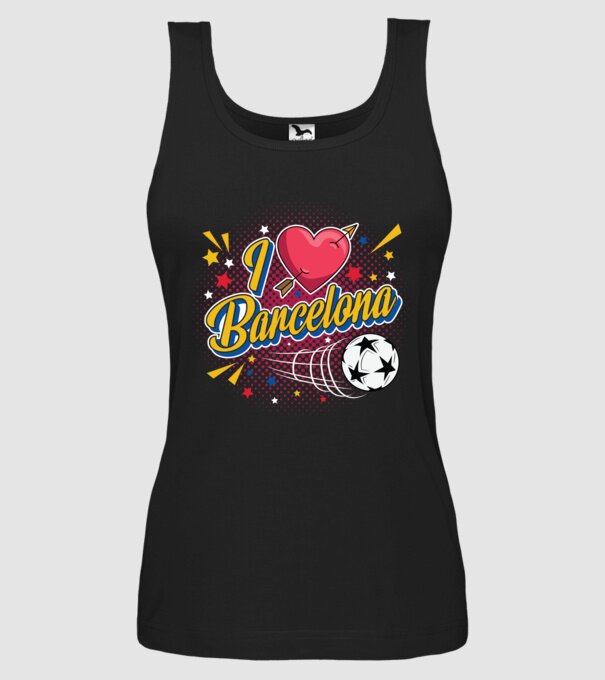 Popart Barcelona model negru pe tricou