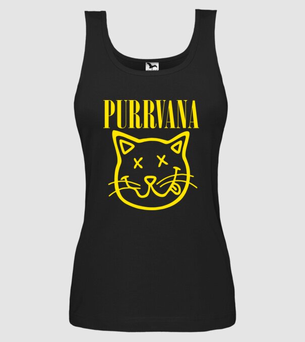 PURRVANA model negru pe tricou