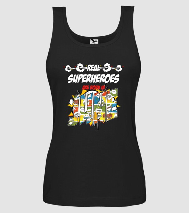 real superheroes are born in june model negru pe tricou