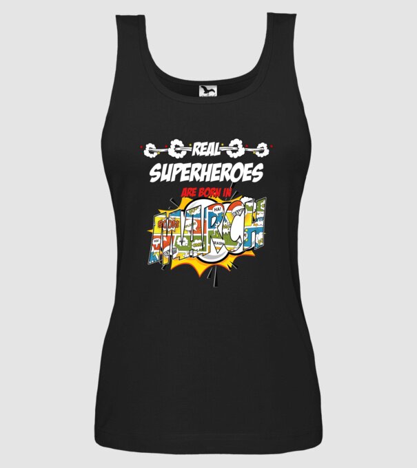 real superheroes are born in march model negru pe tricou
