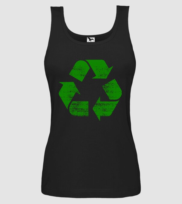 RECYCLE model negru pe tricou