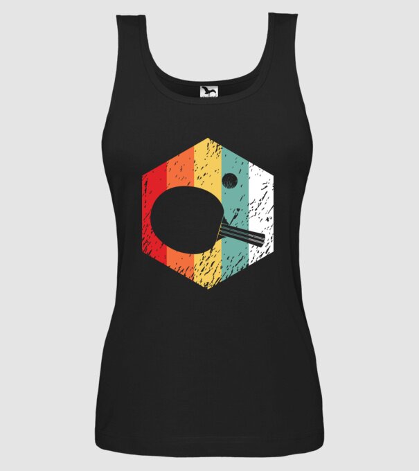 Retro Ping Pong model negru pe tricou