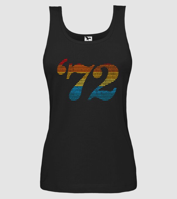 Retro Birthday 1972 model negru pe tricou