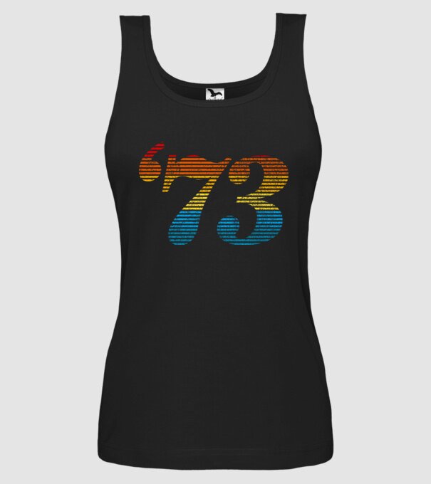 Retro Birthday 1973 model negru pe tricou