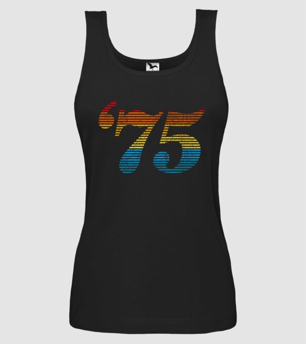 Retro Birthday 1975 model negru pe tricou
