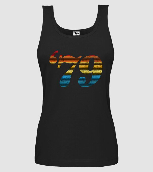 Retro Birthday 1979 model negru pe tricou