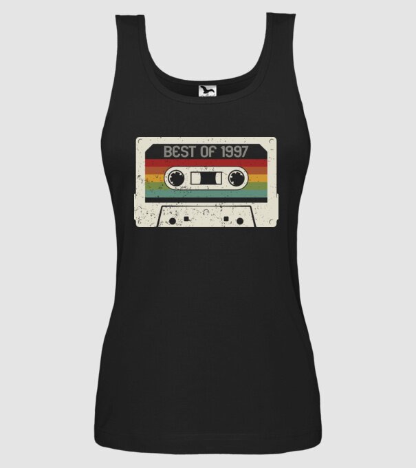 retro tape 1997 vintage model negru pe tricou