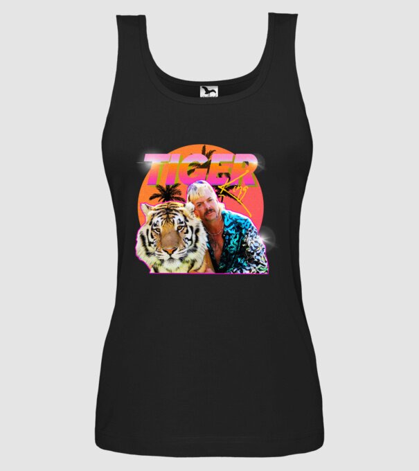 RETRO TIGER KING model negru pe tricou