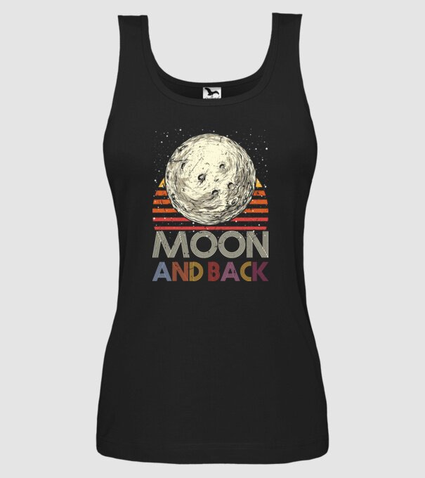 Retro vintage love you to the moon and back MOON model negru pe tricou
