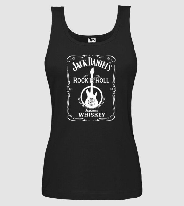 'Rock''n''Roll whiskey' model negru pe tricou