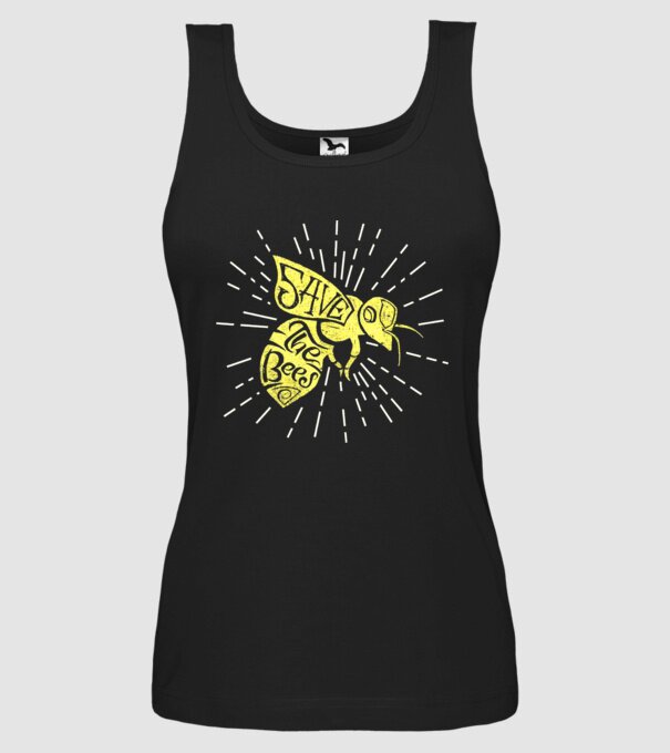 Save the bees model negru pe tricou