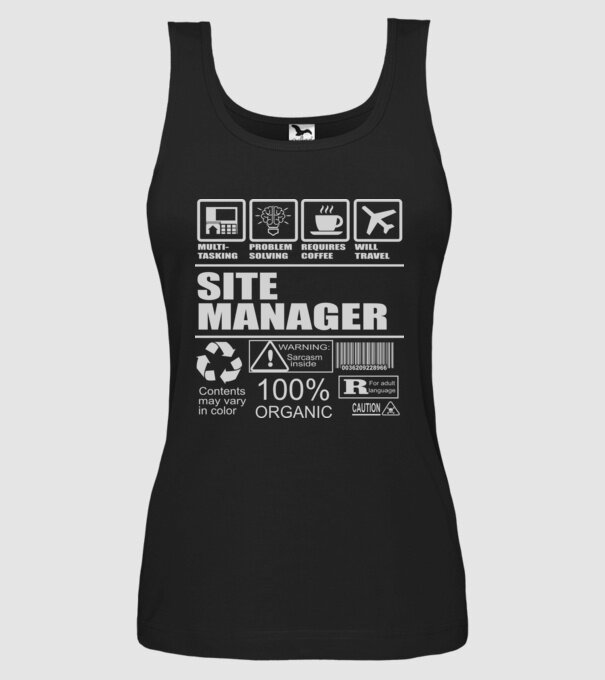 Site manager model negru pe tricou