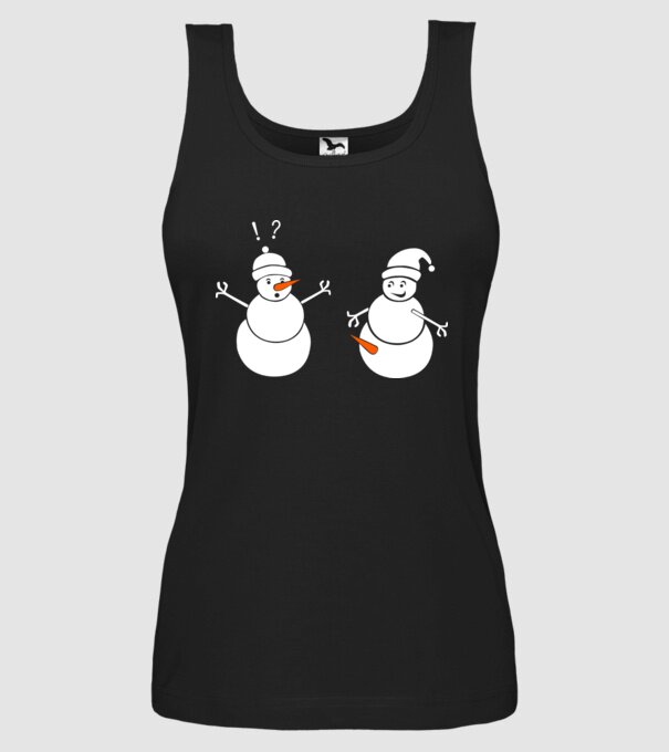 Snowman in action model negru pe tricou