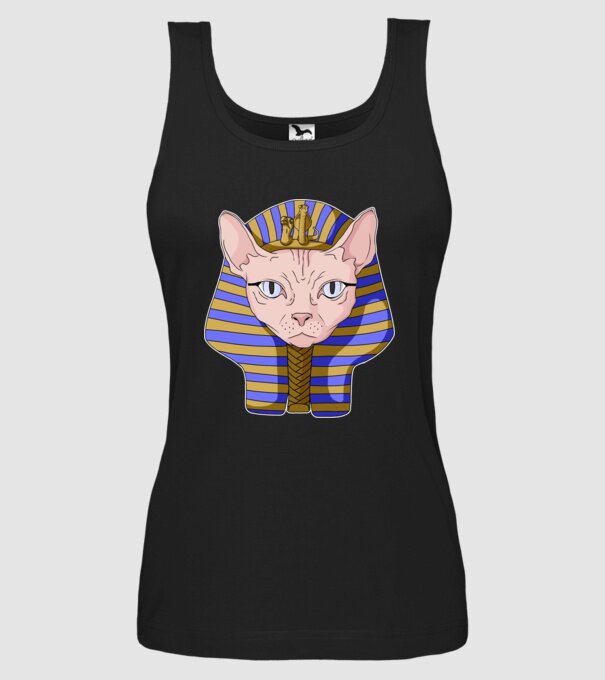 sphynx cat pharaoh model negru pe tricou