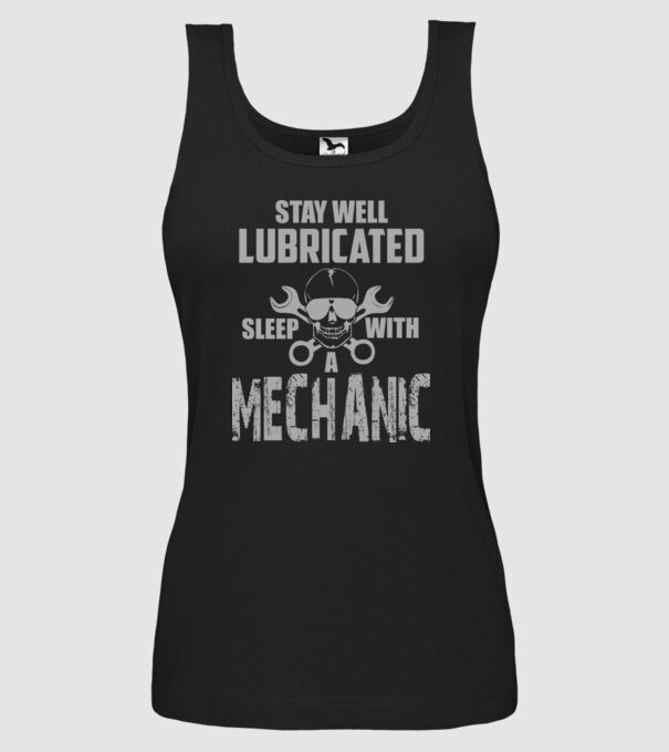 Stay well lubricated model negru pe tricou