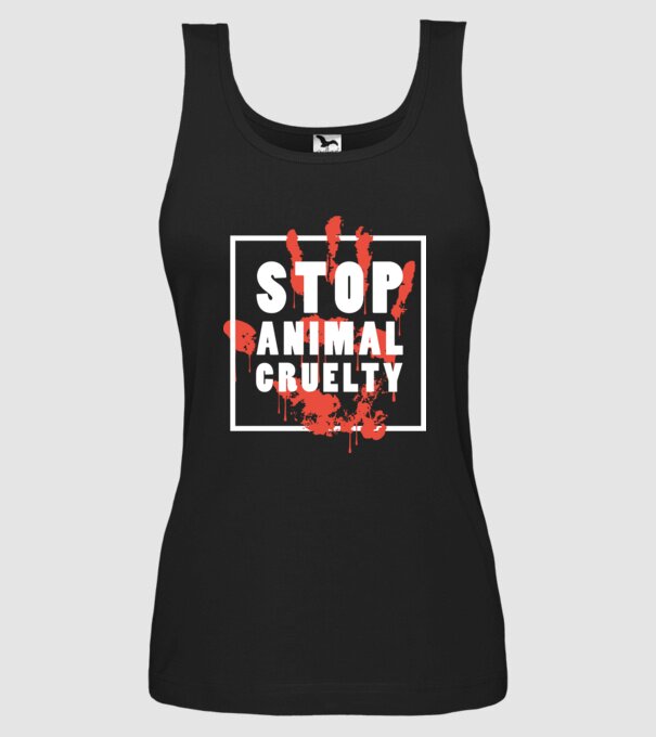 Stop animal cruelty model negru pe tricou