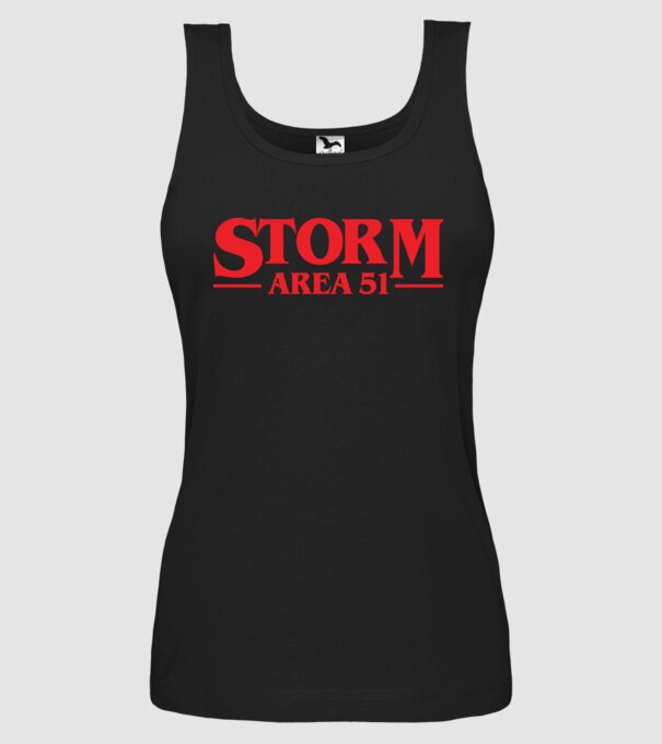 storm area 51 stranger model negru pe tricou