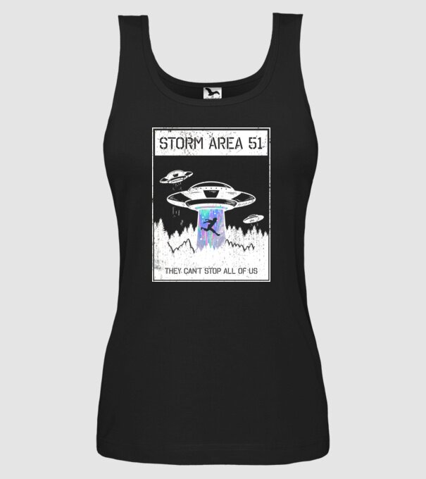 'Storm area 51 - They can''t stop all of us' model negru pe tricou