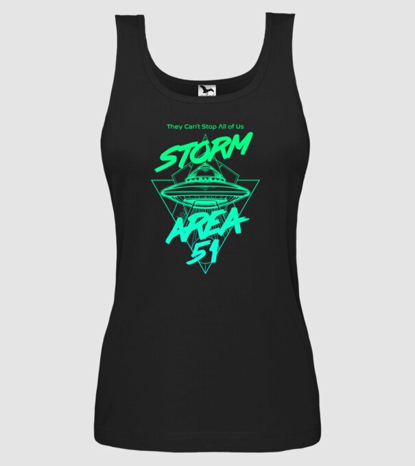 Storm area 51 ufo green model negru pe tricou