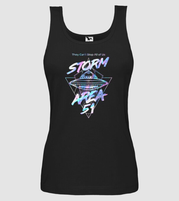 storm area 51 ufo holo model negru pe tricou