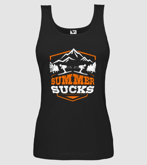 Summer sucks model negru pe tricou