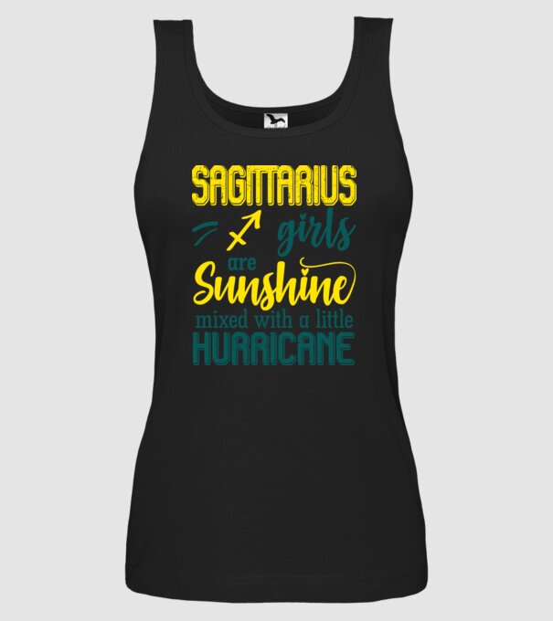 Sunshine with Hurricane SAGITTARIUS model negru pe tricou