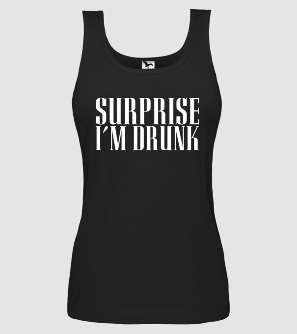 Surprise im drunk model negru pe tricou
