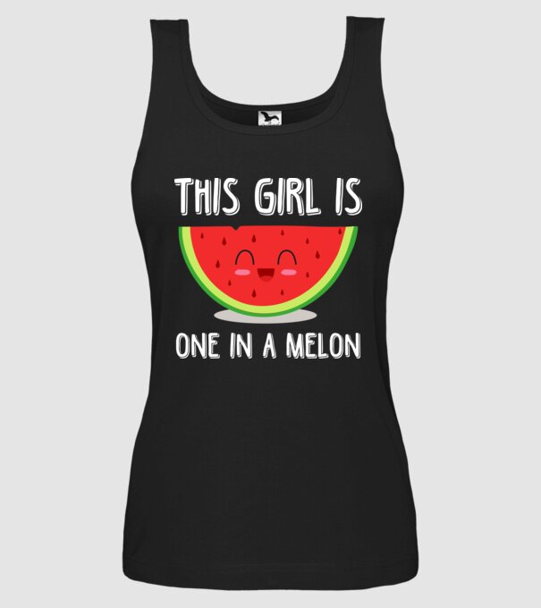 This girl is one in a melon white model negru pe tricou