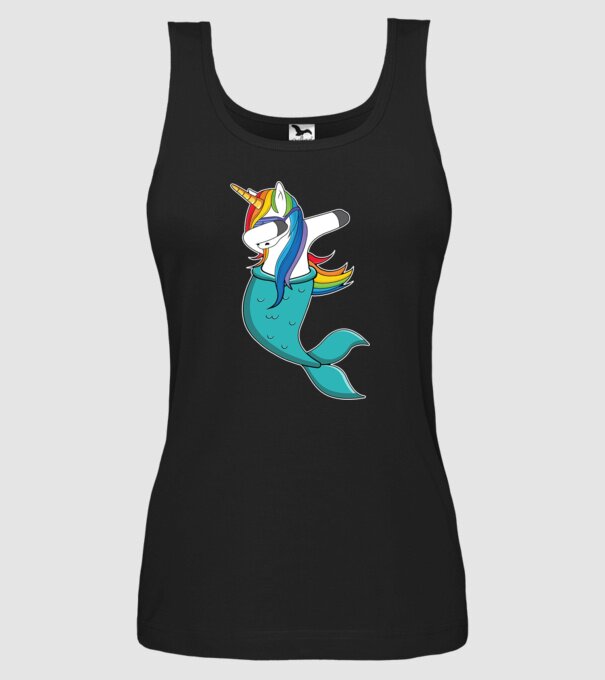 Unicorn Sirenă DAB model negru pe tricou