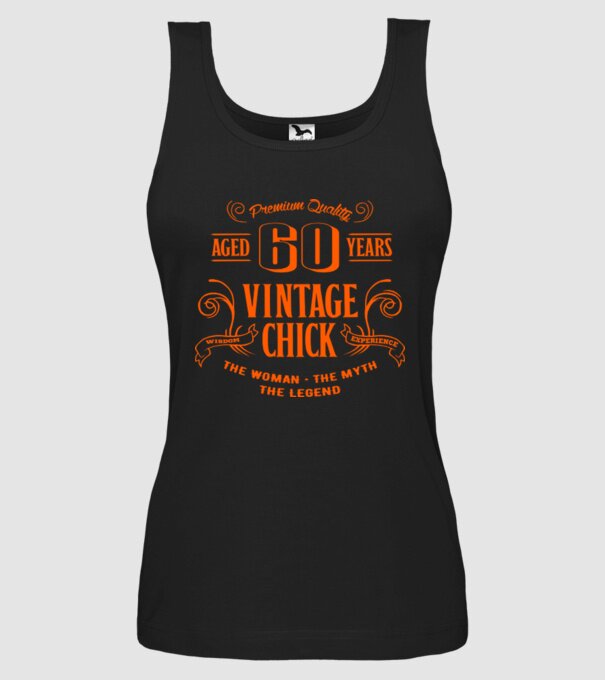 Vintage chick - 60 model negru pe tricou