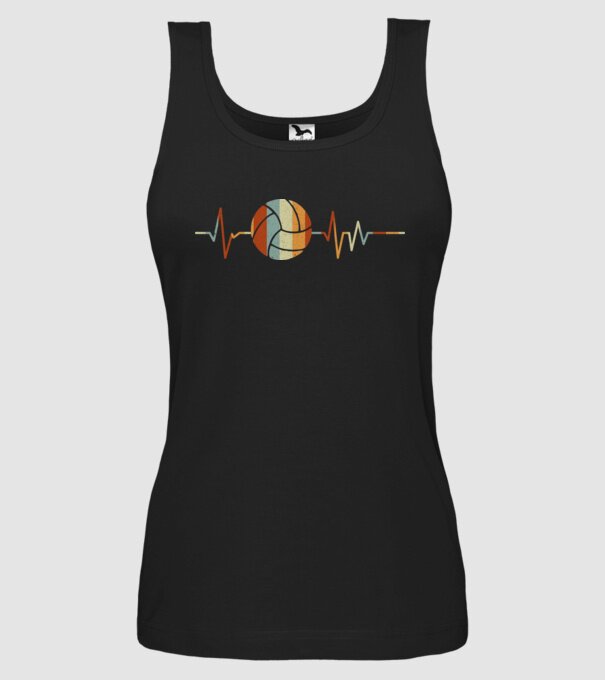 Volleyball heartbeat model negru pe tricou