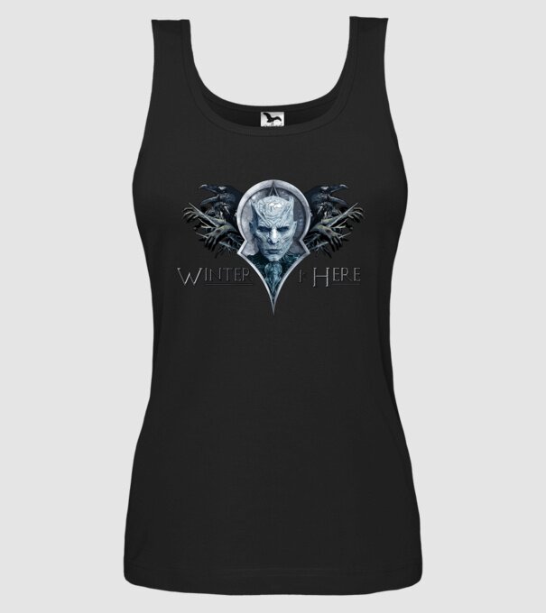 Winter is Here model negru pe tricou