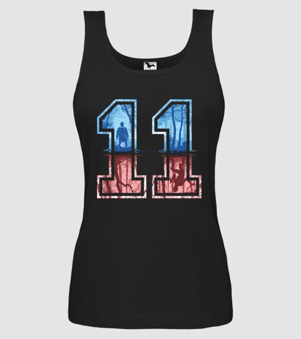 11 eleven stranger things model negru pe tricou