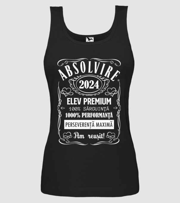 Absolvire Premium model negru pe tricou