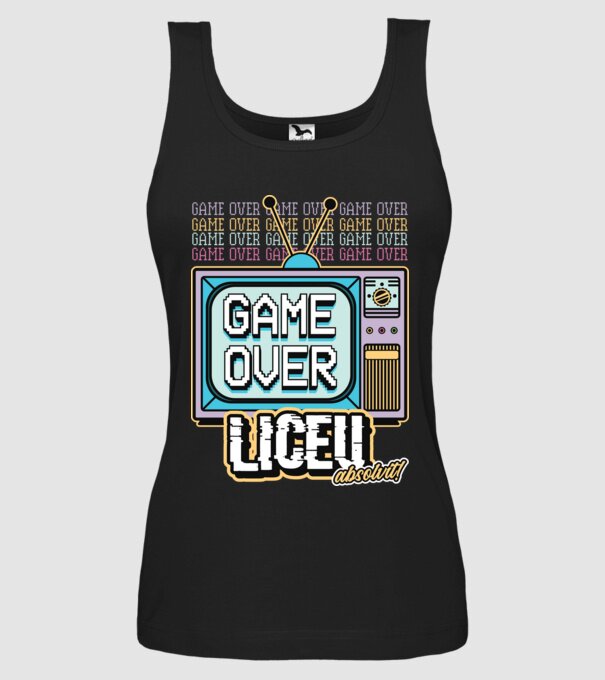 Absolvire retro liceu model negru pe tricou