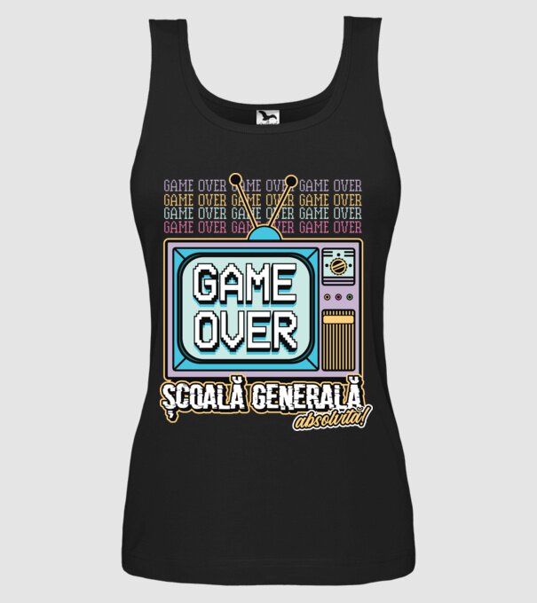 Absolvire retro școală generală model negru pe tricou