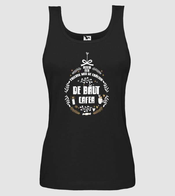 acesta este tricoul meu de Crăciun_de băut cafea model negru pe tricou