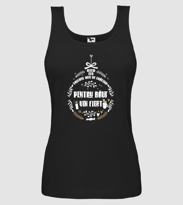 acesta este tricoul meu de Crăciun_pentru băut vin fiert model negru pe tricou