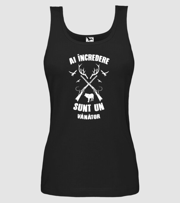 Ai încredere, sunt un vânător model negru pe tricou