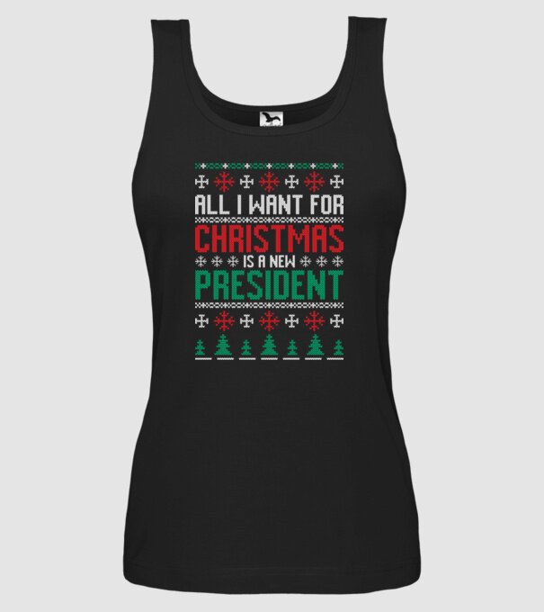 All I want for christmas model negru pe tricou