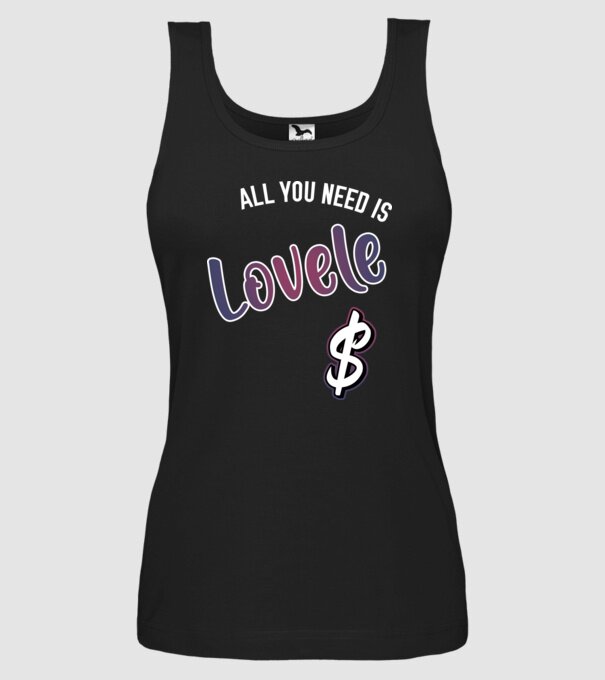 All you need is lovele model negru pe tricou