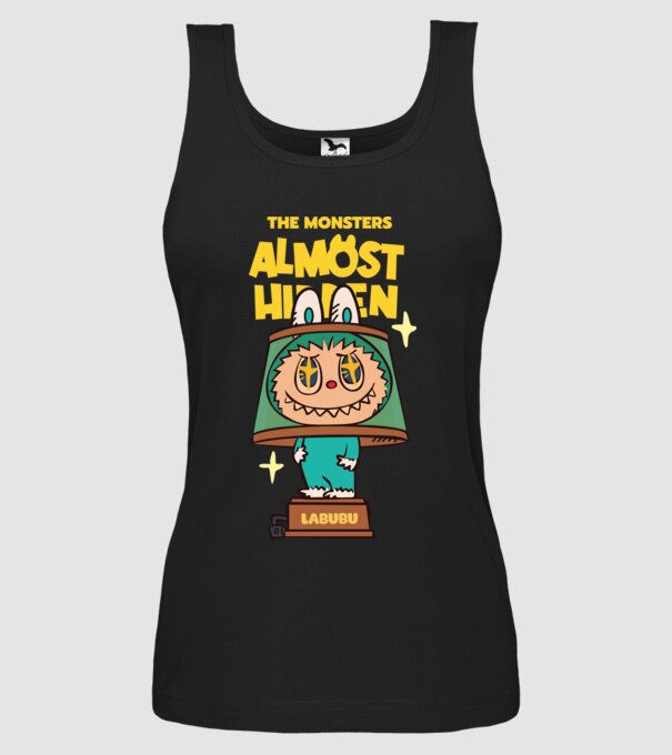 Almost Hidden model negru pe tricou
